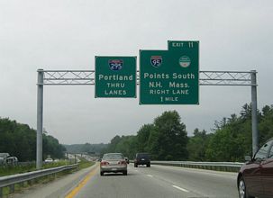 I-295 south at I-495/Maine Tpk - Falmouth
